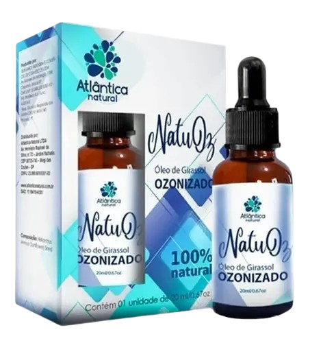 Frasco conta-gotas NatuOz óleo de girassol ozonizado 20ml