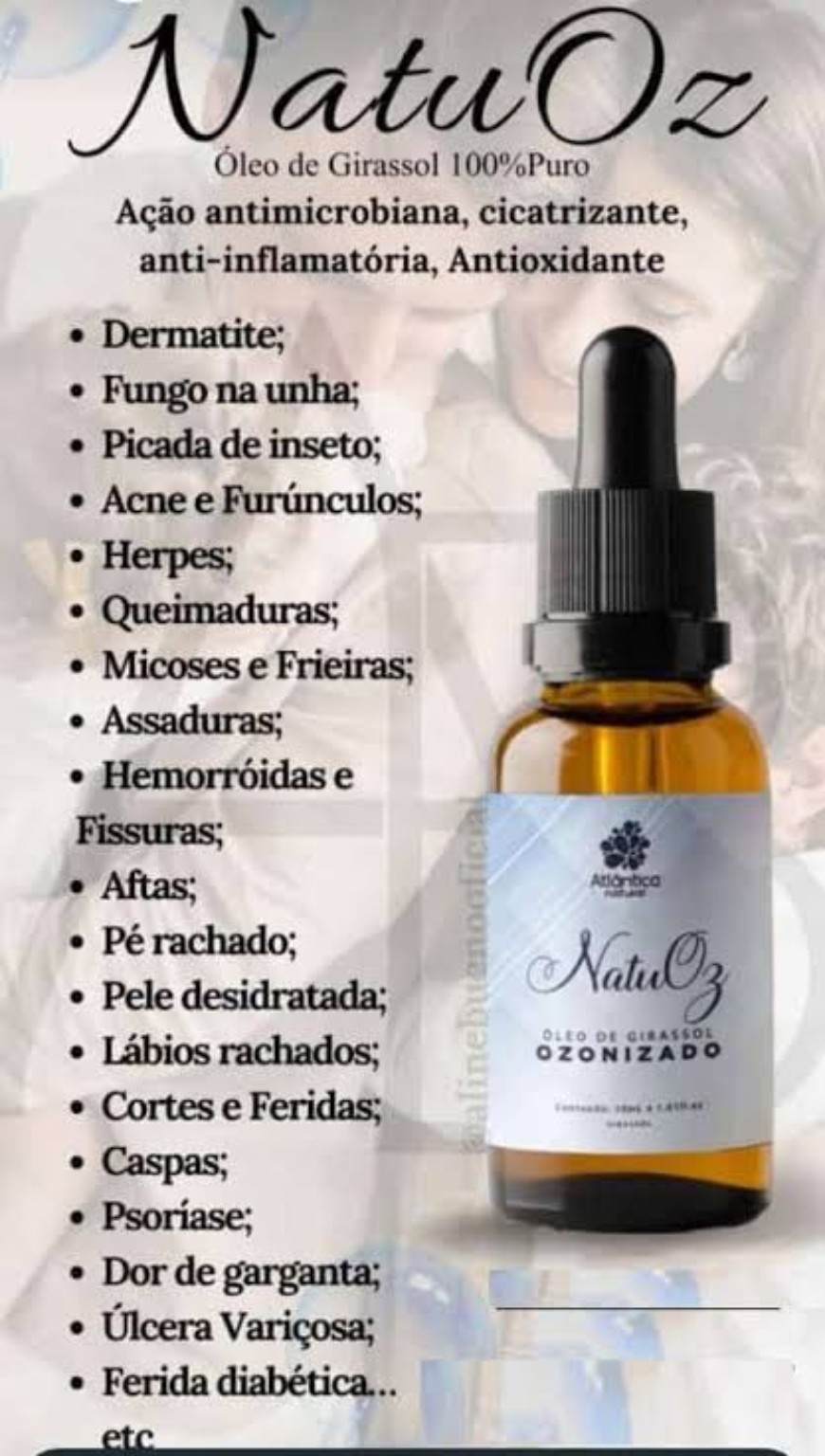 Embalagem NatuOz óleo de girassol ozonizado